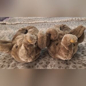Elephant Plush Slippers Gray Size Medium EUC Like New